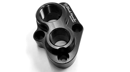 Billet Remote Water Pump Adapter Block with Temperature Sensor Port