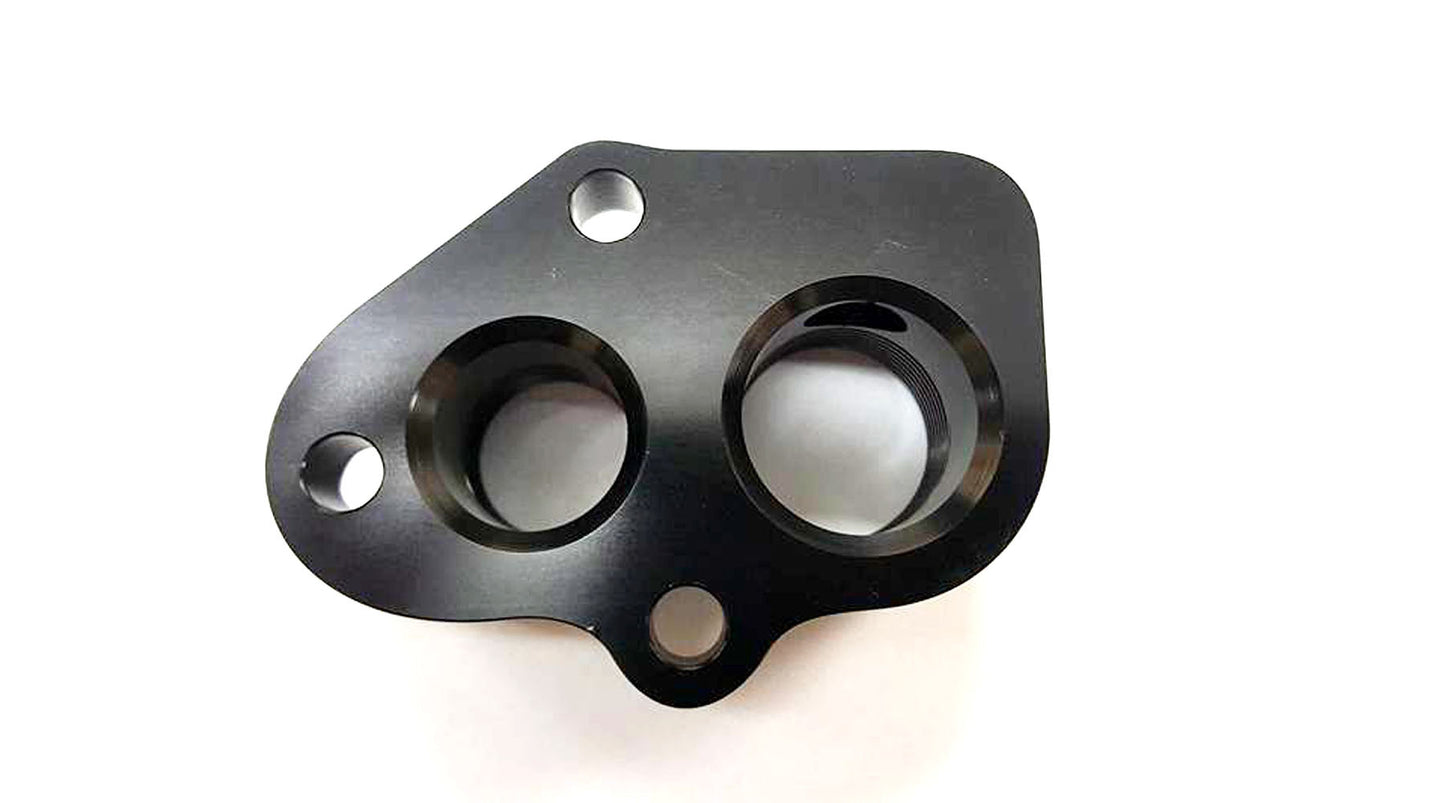 Billet Remote Water Pump Adapter Block with Temperature Sensor Port